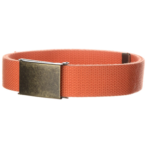 Web belt orange antique brass buckle